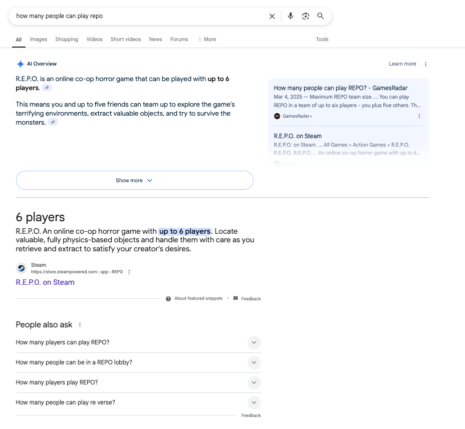 How many people can play Repo 