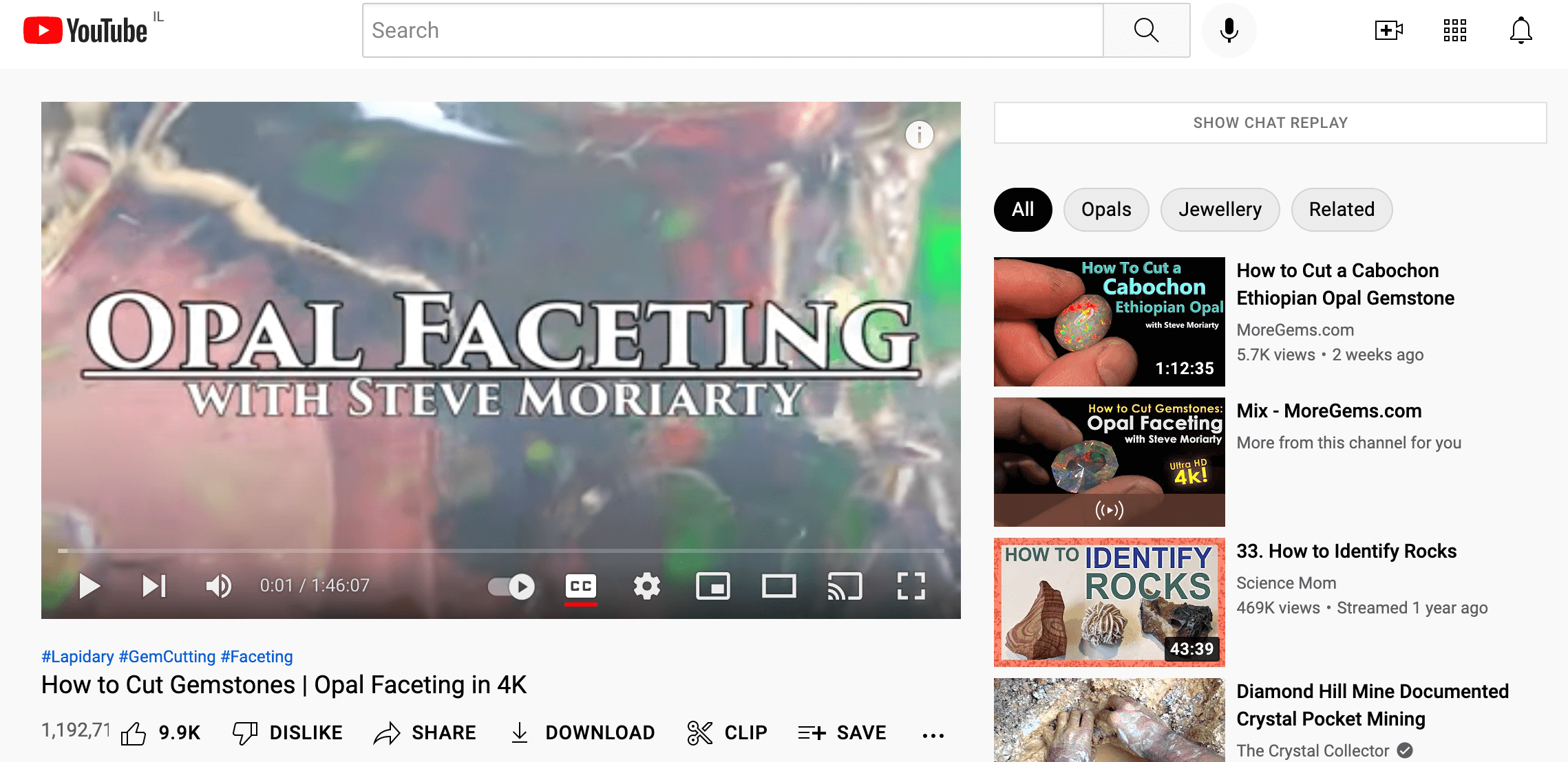 Example of YouTube suggestions