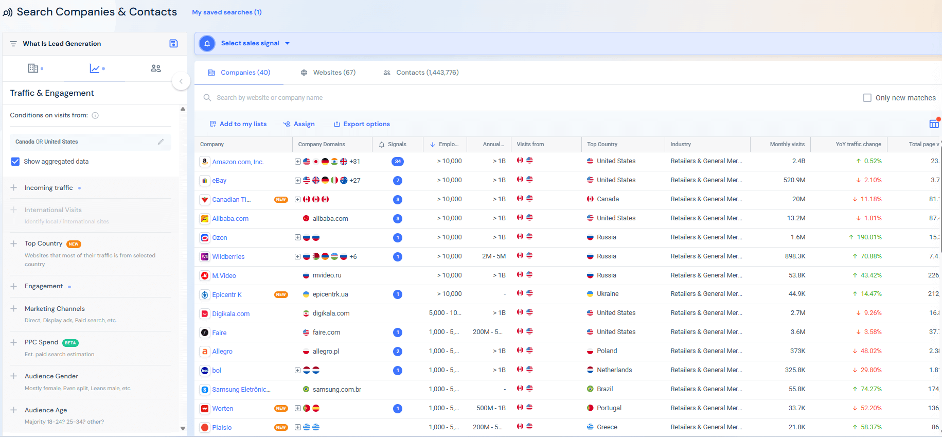 search companies and contacts