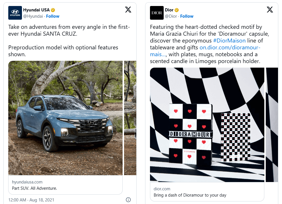 X (Twitter) carousel