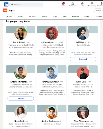 zapiers linkedin page