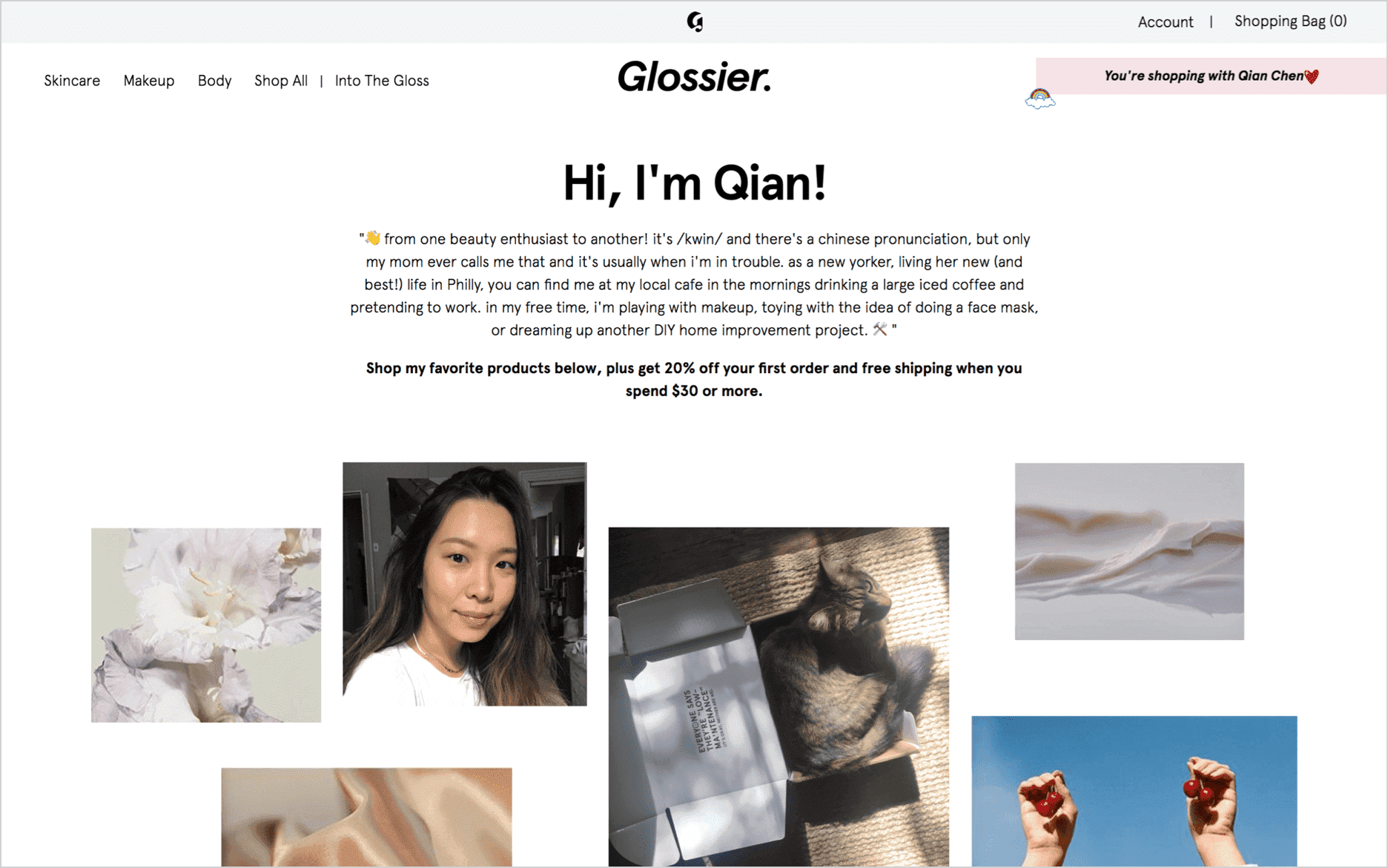 Glossier brand ambassadors example