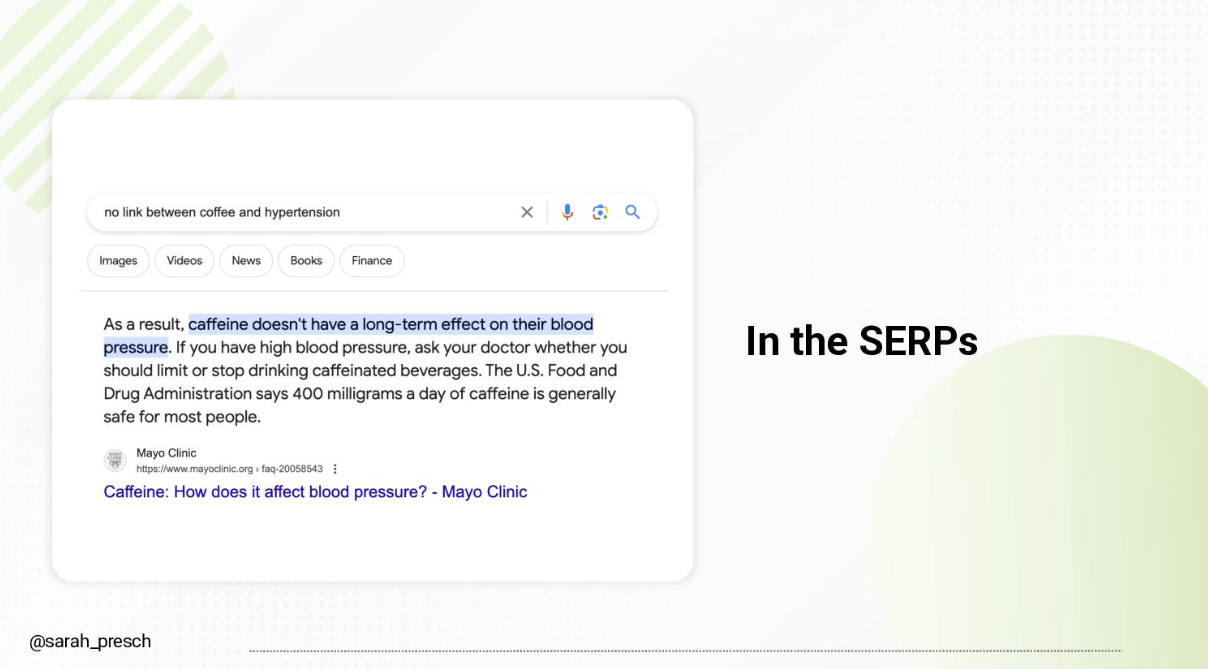 Positive SERP example