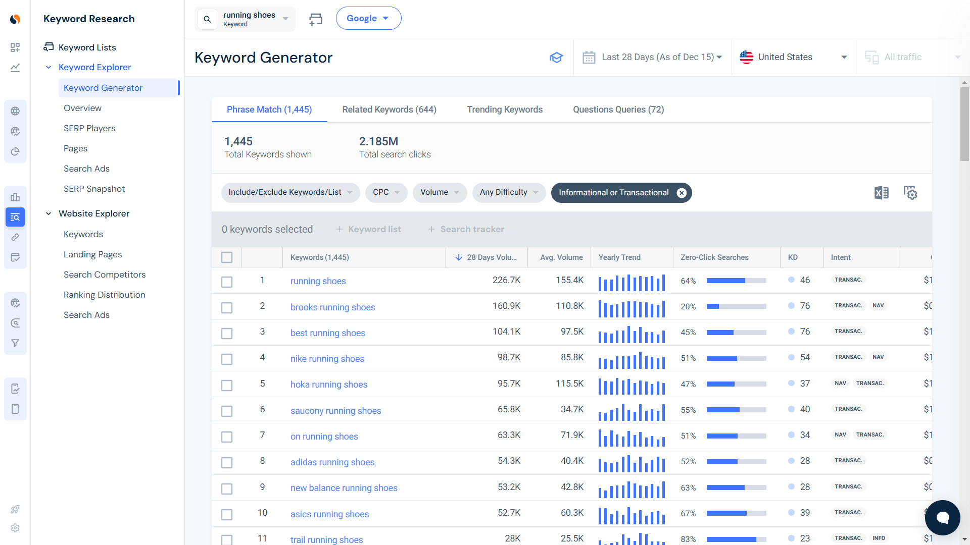 Identify search intent