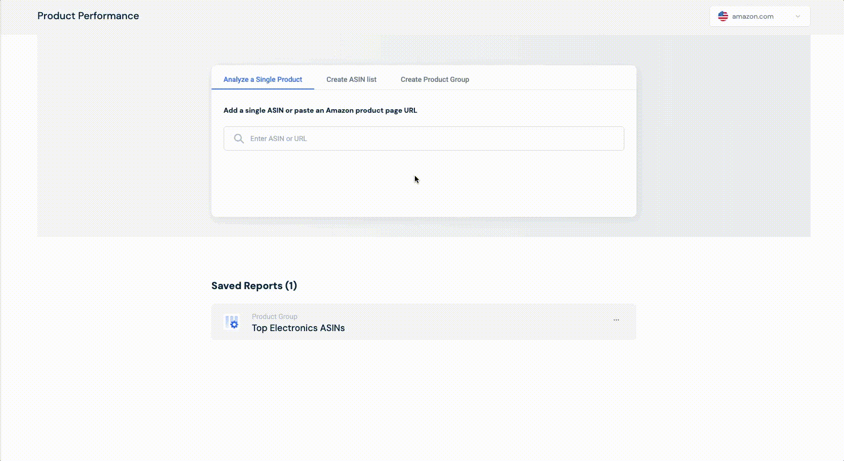 Product performance screen