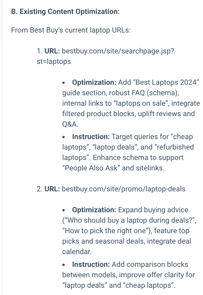 Ideas to optimize existing content