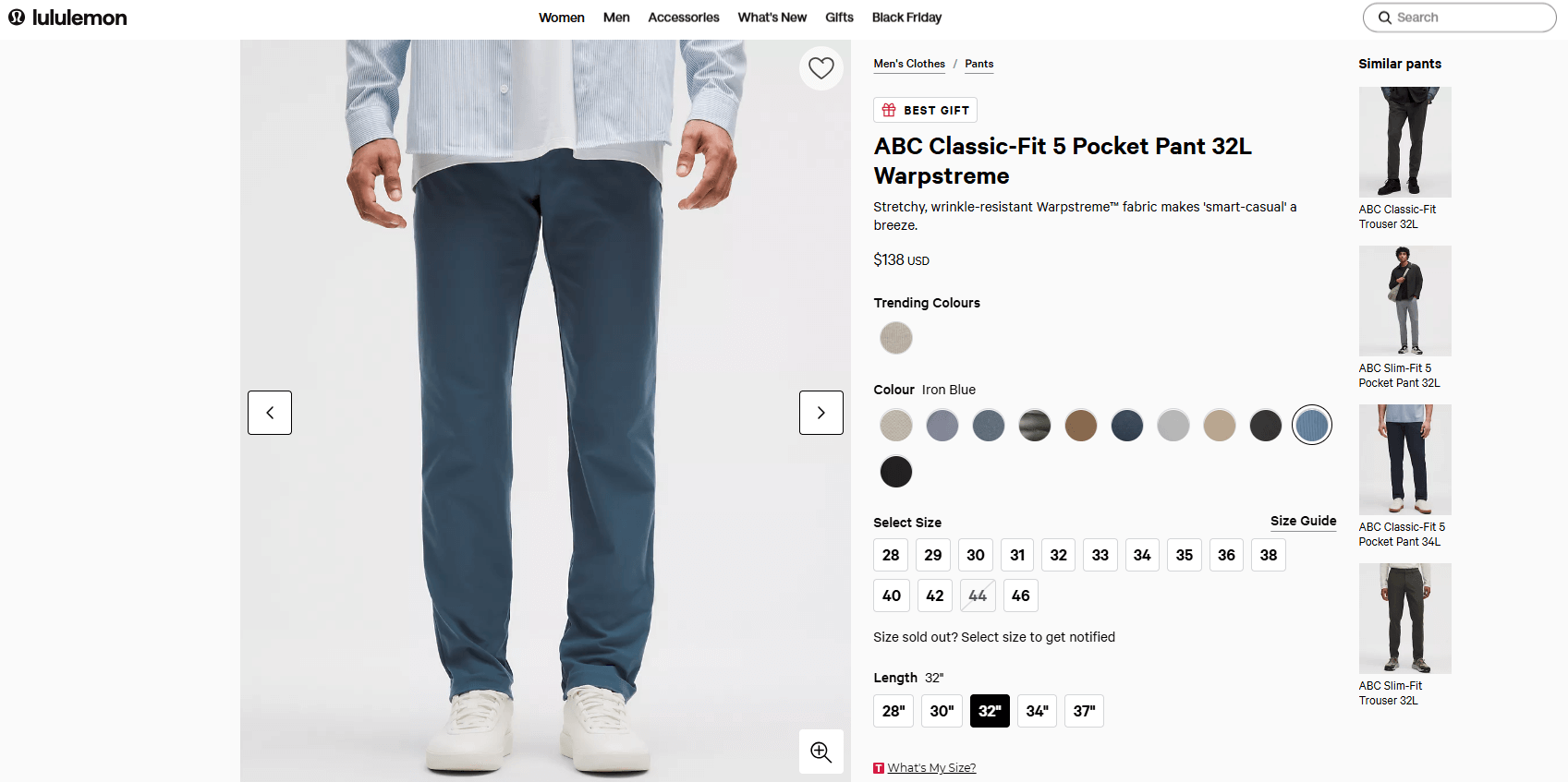 ABC Classic‑Fit Pant product page