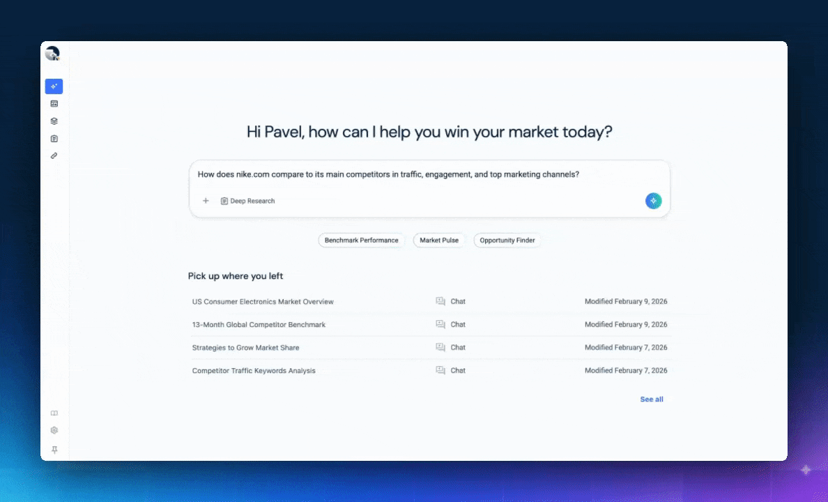 AI Studio example chat for competitive analysis