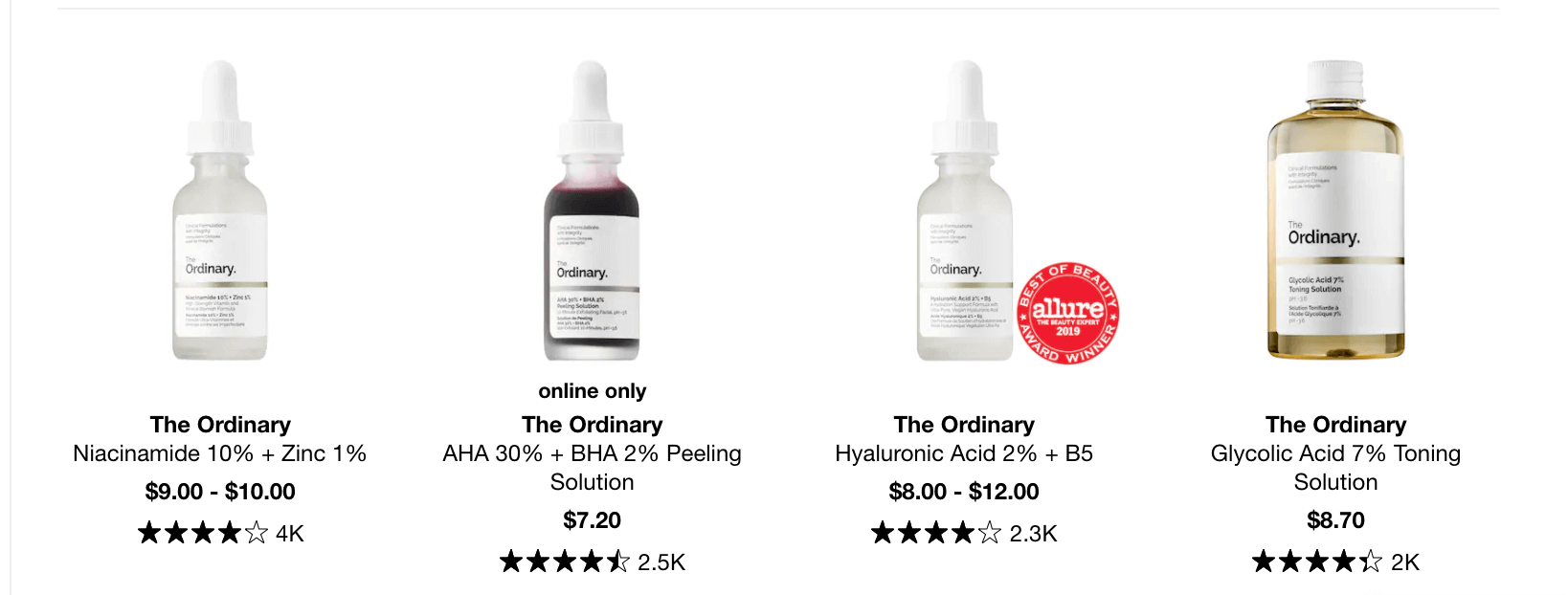 The Ordinary beauty products, Sephora.com