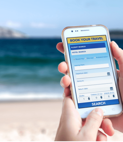 booking holiday on phone