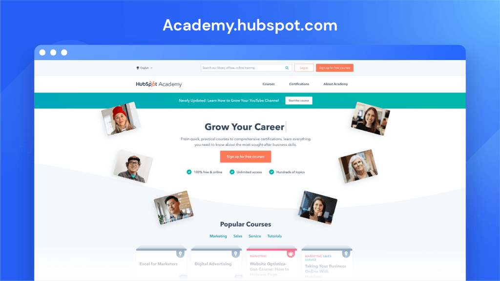 Digital Marketing Strategy Screenshot of academy.hubspot.com