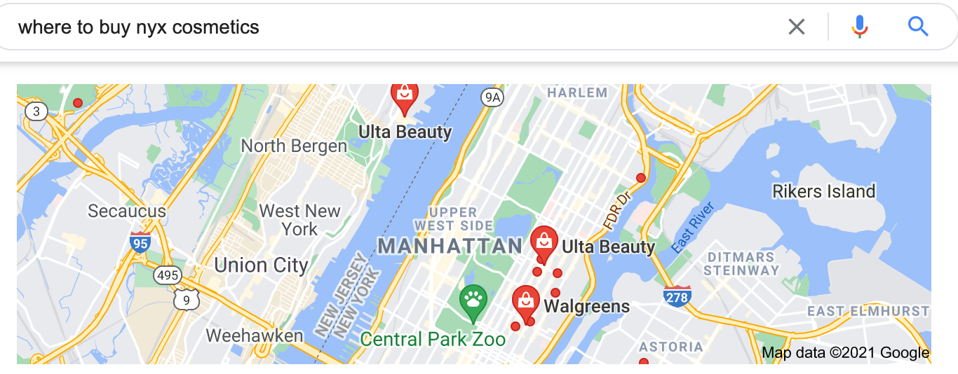 Searching google for - where to buy nyx cosmetics