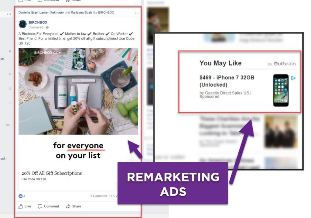 Remarketing ads example for PPC Strategy