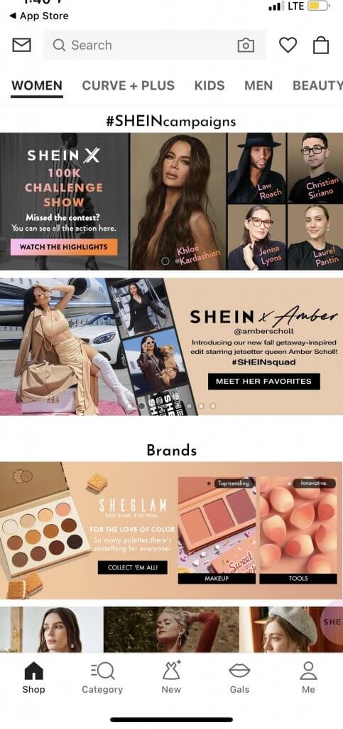 shein mobile site