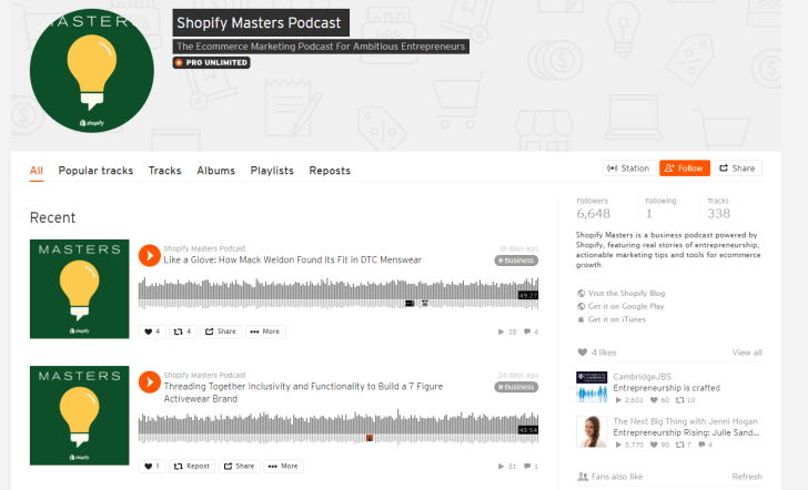 Shopify masters podcast