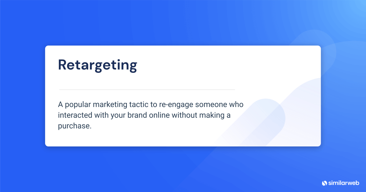 The definition of retargeting is “a popular marketing tactics to re-engage someone who interacted with your brand but didn’t make a purchase.