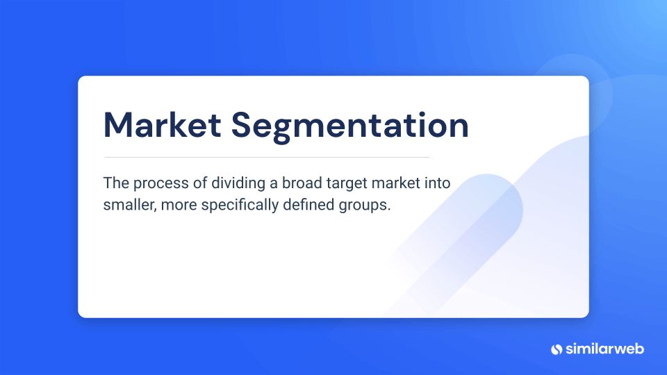 The definition of market segmentation is “the process of dividing a broad target market into smaller, more specifically defined groups.