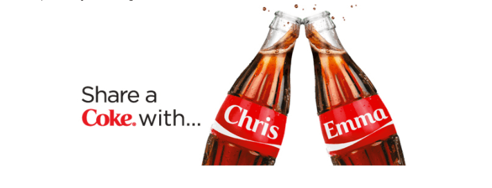 Coke’s brand awareness campaign - share a coke.
