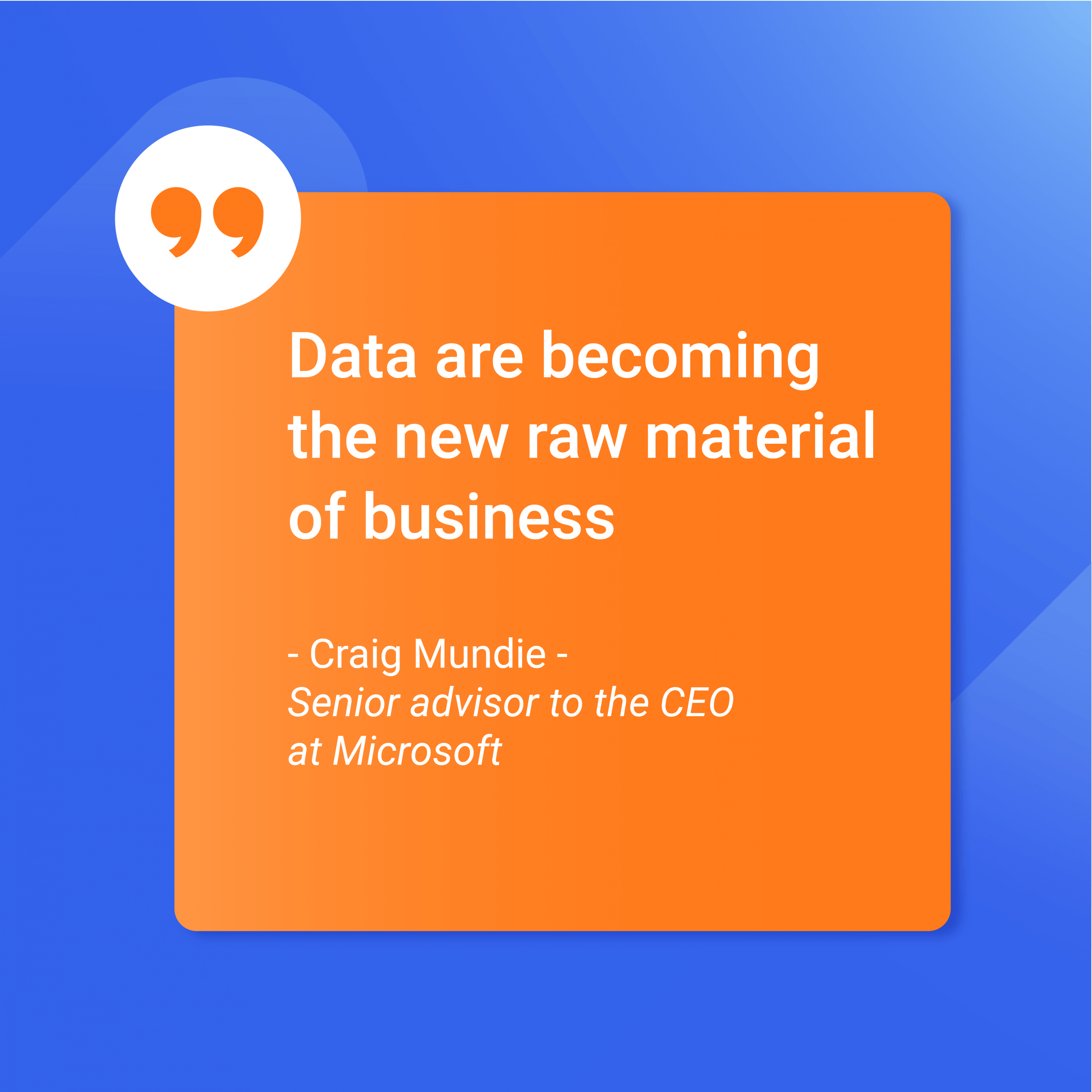 The importance of data as told by Craig Mundie from Microsoft.