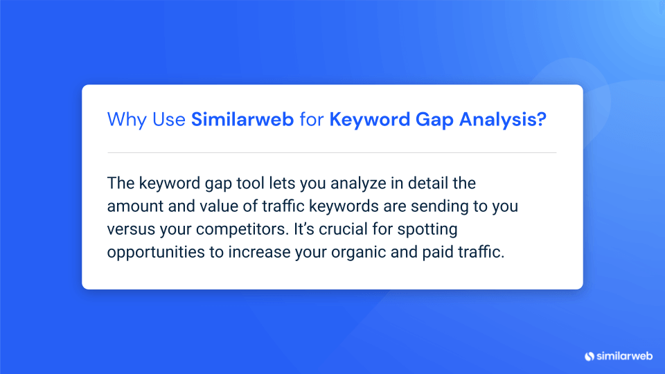 The answer to why use Similarweb for keyword gap analysis