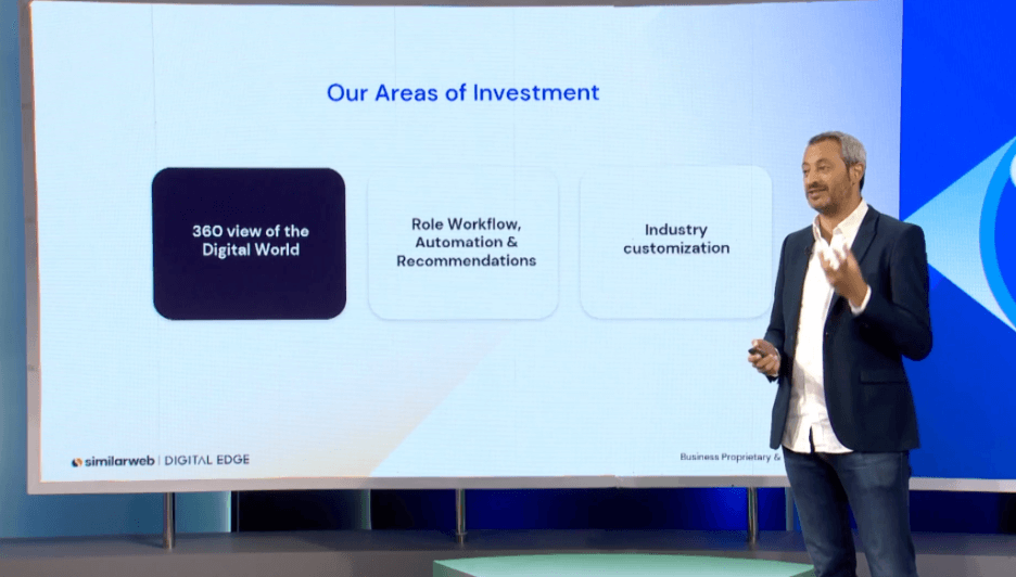 Benjamin Seror, Similarweb’s chief product officer, discussed three areas in which Similarweb is investing in the future