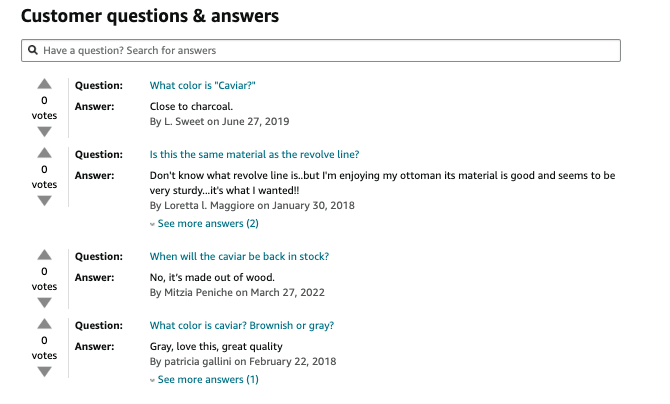 Amazon questions and answers.