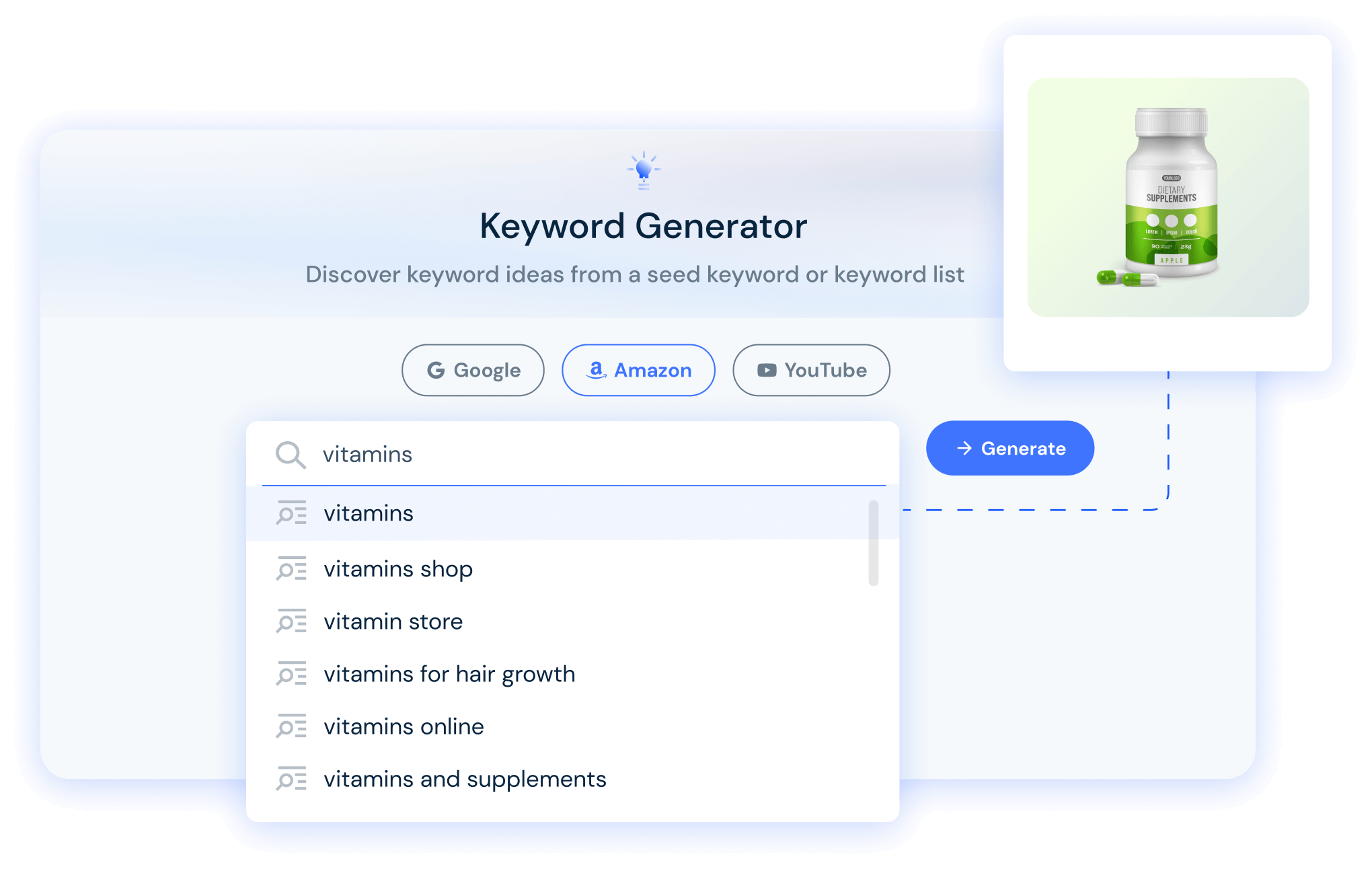 Amazon keyword tool snapshot