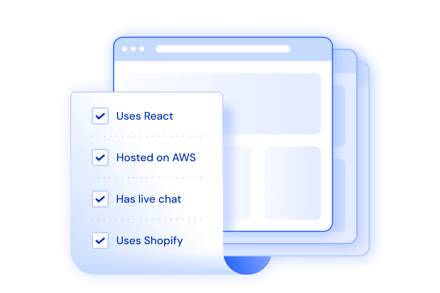 Create prospect lists based on technographic data