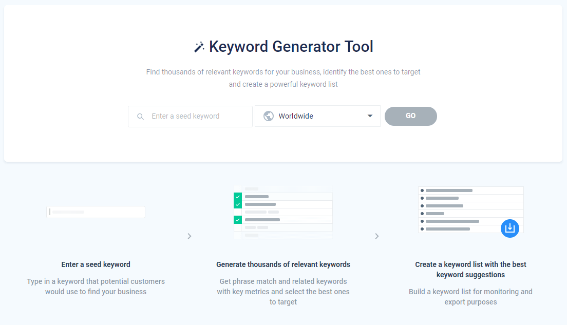 Keyword Generator for improved keyword discovery